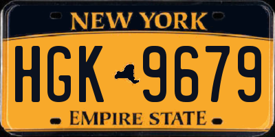 NY license plate HGK9679