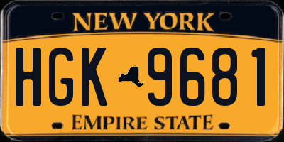 NY license plate HGK9681