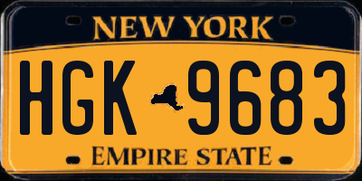 NY license plate HGK9683