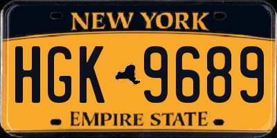 NY license plate HGK9689
