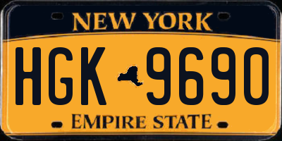 NY license plate HGK9690