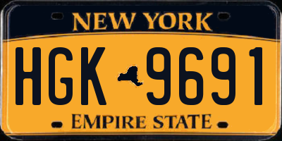 NY license plate HGK9691