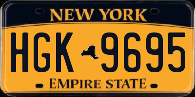 NY license plate HGK9695