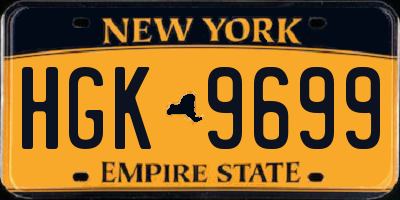 NY license plate HGK9699