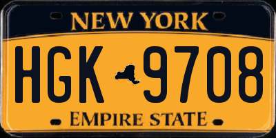 NY license plate HGK9708