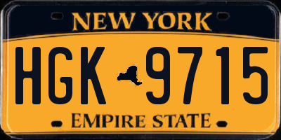 NY license plate HGK9715