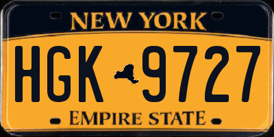 NY license plate HGK9727