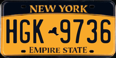 NY license plate HGK9736