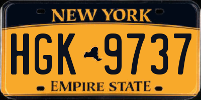 NY license plate HGK9737