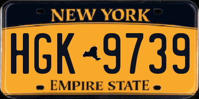 NY license plate HGK9739