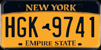 NY license plate HGK9741