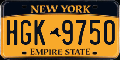 NY license plate HGK9750