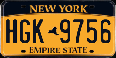 NY license plate HGK9756