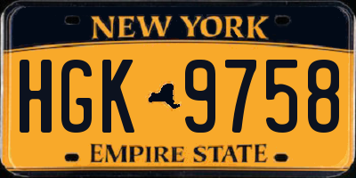NY license plate HGK9758