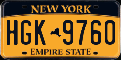 NY license plate HGK9760