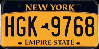 NY license plate HGK9768