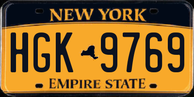 NY license plate HGK9769