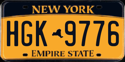 NY license plate HGK9776