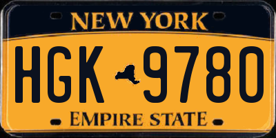 NY license plate HGK9780