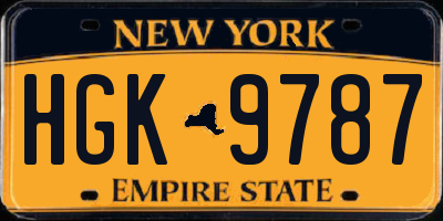 NY license plate HGK9787