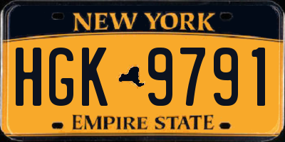 NY license plate HGK9791