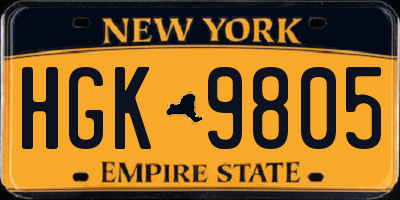 NY license plate HGK9805