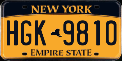 NY license plate HGK9810