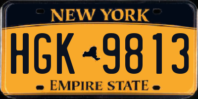 NY license plate HGK9813