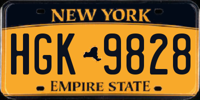 NY license plate HGK9828