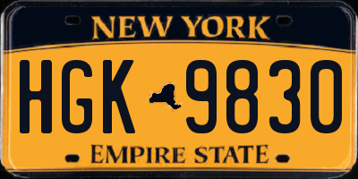 NY license plate HGK9830