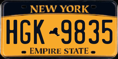 NY license plate HGK9835