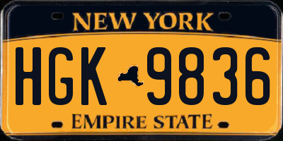 NY license plate HGK9836