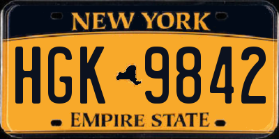 NY license plate HGK9842