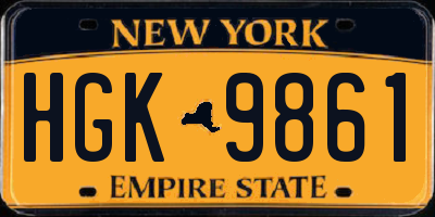 NY license plate HGK9861