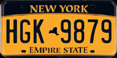 NY license plate HGK9879