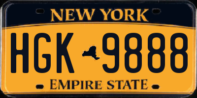 NY license plate HGK9888