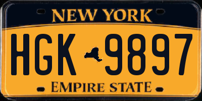 NY license plate HGK9897