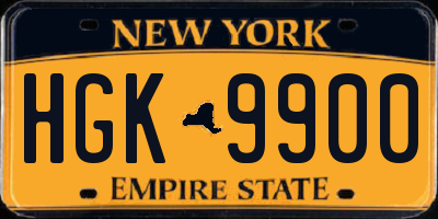 NY license plate HGK9900