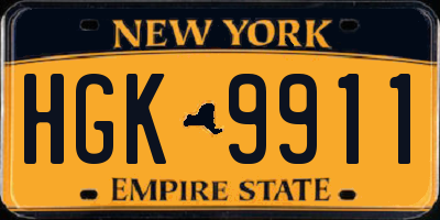 NY license plate HGK9911