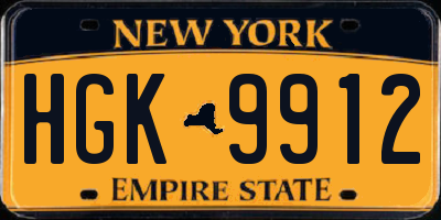 NY license plate HGK9912