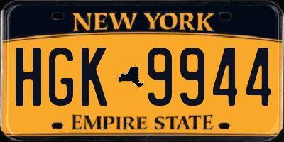 NY license plate HGK9944