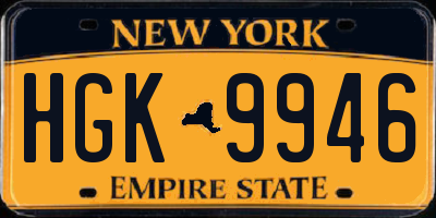 NY license plate HGK9946