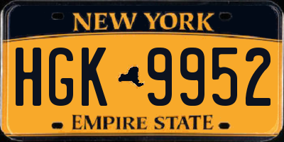 NY license plate HGK9952