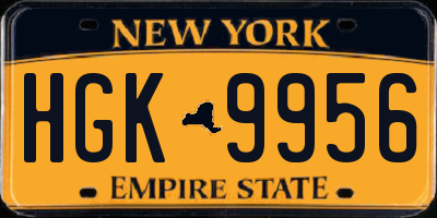 NY license plate HGK9956