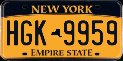 NY license plate HGK9959