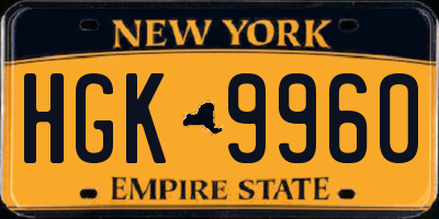 NY license plate HGK9960