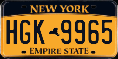 NY license plate HGK9965