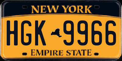 NY license plate HGK9966