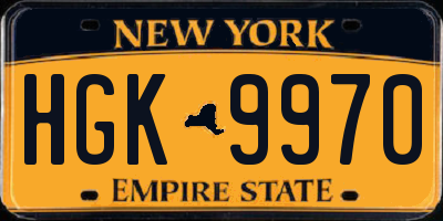 NY license plate HGK9970