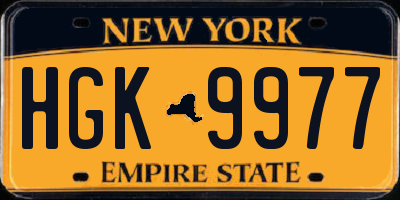 NY license plate HGK9977